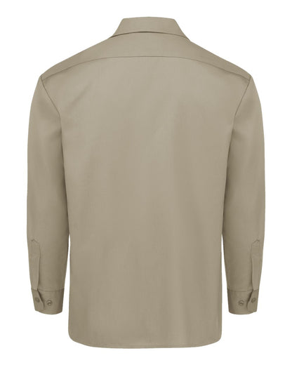 Dickies Men's Tall Long Sleeve Work Shirt 5574T #color_Desert Sand