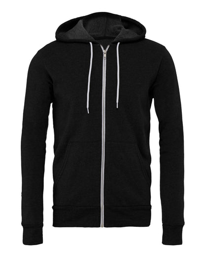 BELLA + CANVAS Sponge Fleece Full-Zip Hoodie 3739 #color_Black Heather