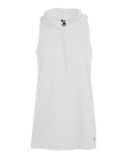 Badger Women's B-Core Racerback Hooded Tank Top 4111 #color_White