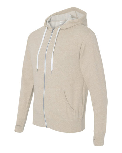 Independent Trading Co. Heathered French Terry Full-Zip Hooded Sweatshirt PRM90HTZ #color_Oatmeal Heather