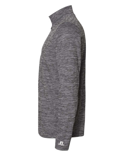 Russell Athletic Men's Striated Quarter-Zip Pullover QZ7EAM #color_Black