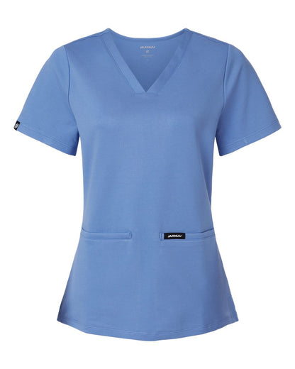 Jaanuu Women's Cesi Ultrasoft Scrub V-Neck Top W30003 #color_Ceil Blue