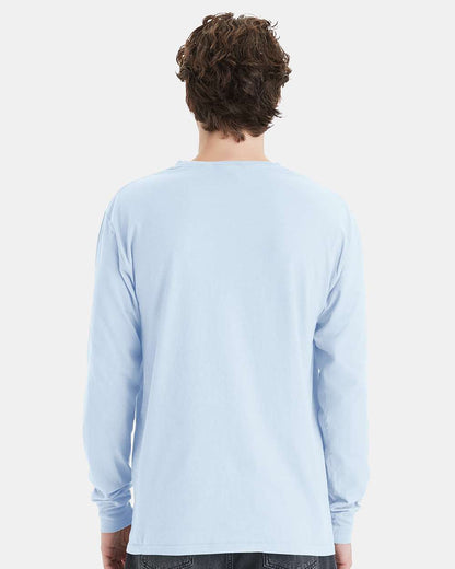 ComfortWash by Hanes Garment-Dyed Long Sleeve T-Shirt With a Pocket GDH250 #colormdl_Soothing Blue