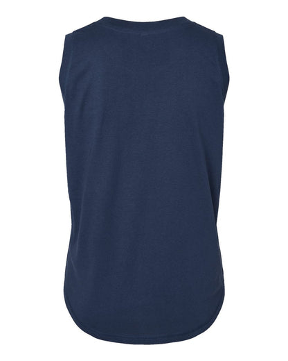 LAT Women's Curvy Relaxed Fine Jersey Tank 3892 #color_Denim