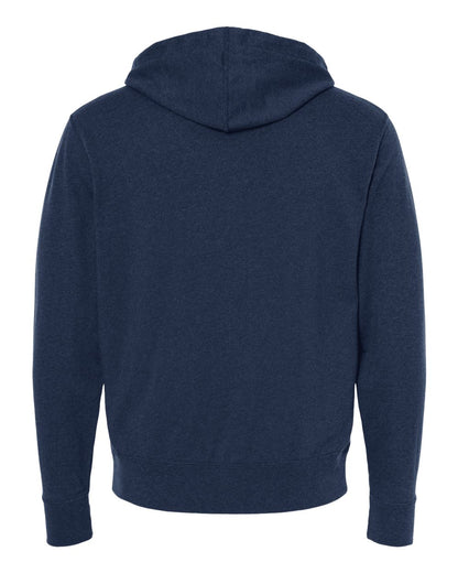 Independent Trading Co. Heathered French Terry Full-Zip Hooded Sweatshirt PRM90HTZ #color_Navy Heather