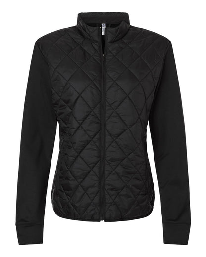 Adidas Women's Ultimate Quilted Full-Zip Jacket A1009 #color_Black