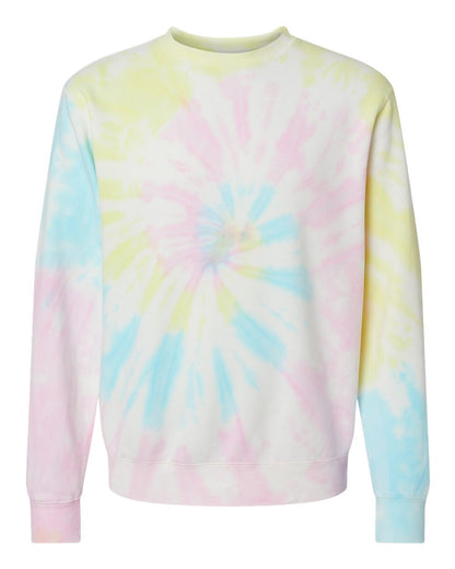 Independent Trading Co. Midweight Tie-Dyed Crewneck Sweatshirt PRM3500TD #color_Tie Dye Sunset Swirl