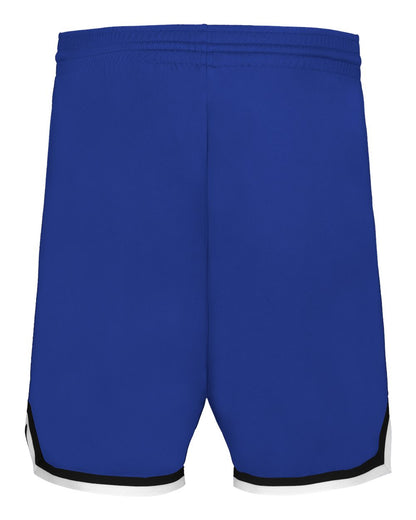 Alleson Athletic Youth Retro Basketball Shorts A54000 #color_Royal/ Black/ White