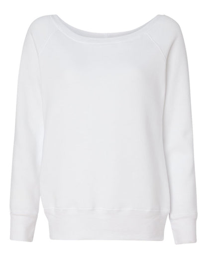 BELLA + CANVAS Women’s Sponge Fleece Wide Neck Sweatshirt 7501 #color_Solid White Triblend