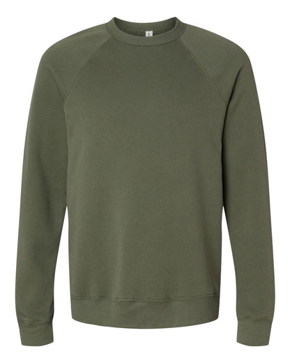 BELLA + CANVAS Sponge Fleece Raglan Crewneck Sweatshirt 3901 #color_Military Green