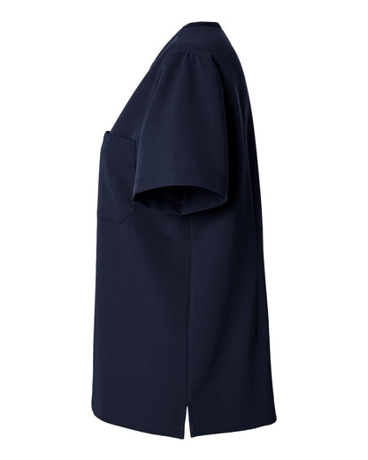 Jaanuu Women's Rhena Essential 1-Pocket Scrub V-Neck Top W10001 #color_Midnight Navy