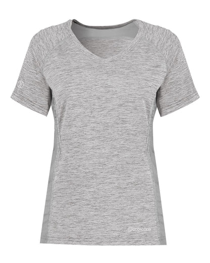 Holloway Women's Electrify CoolCore® V-Neck T-Shirt 222771 #color_Athletic Grey Heather