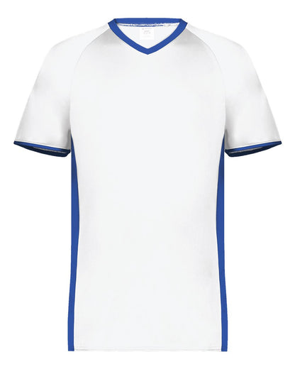 Augusta Sportswear Cutter V-Neck Jersey 6907 #color_White/ Royal