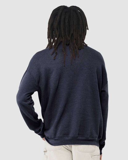 BELLA + CANVAS Sponge Fleece Drop Shoulder Crewneck Sweatshirt 3945 #colormdl_Heather Navy