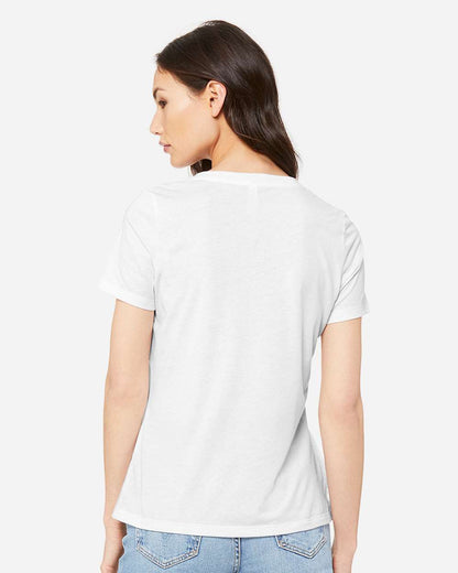 BELLA + CANVAS Women's Relaxed Triblend V-Neck Tee 6415 #colormdl_Solid White Triblend