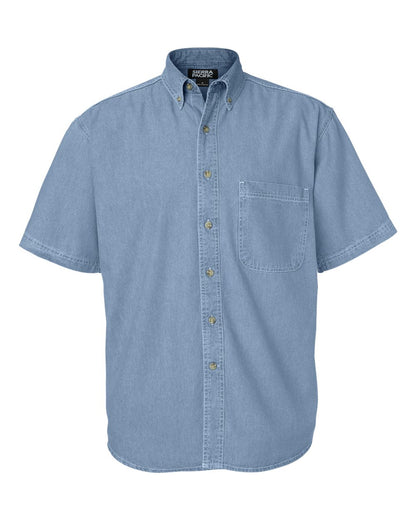 Sierra Pacific Men's Tall Denim Short Sleeve Shirt 6211 #color_Light Denim