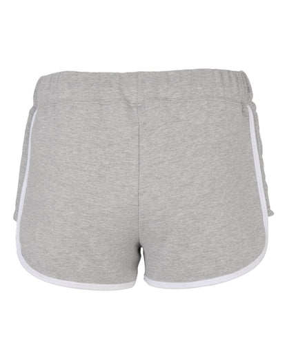 Boxercraft Women's French Terry Shorts BW6402 #color_Oxford Heather/ White