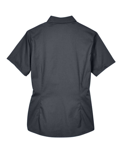 CORE365 Women's Optimum Short Sleeve Twill Shirt 78194 #color_Carbon
