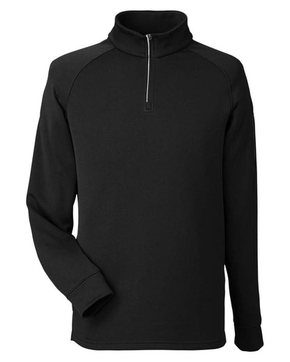 CORE365 Unisex Fusion ChromaSoft™ Fleece Quarter-Zip Pullover CE801 #color_Black