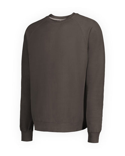 MV Sport Men's Vintage Fleece Raglan Crewneck Sweatshirt 17116 #color_Vintage Granite