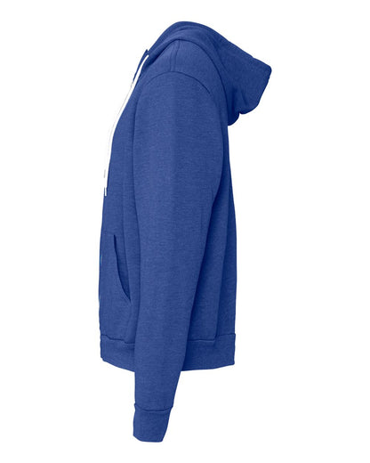 BELLA + CANVAS Sponge Fleece Full-Zip Hoodie 3739 #color_Heather True Royal