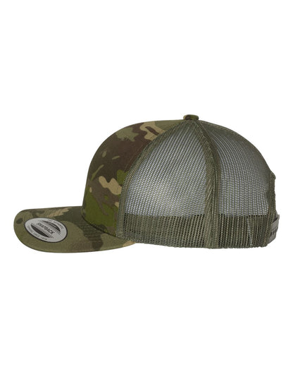YP Classics Retro Trucker Cap 6606 #color_Multicam Tropic/ Green