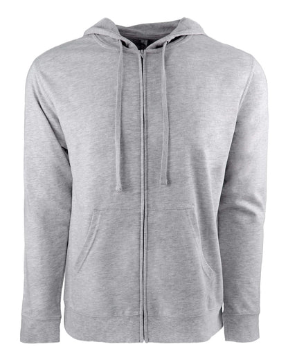Next Level Unisex Laguna Full-Zip Hoodie Sweatshirt 9601 #color_Heather Grey/ Heather Grey