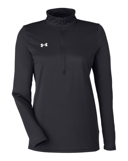 Under Armour Women's Team Tech™ Half-Zip Pullover 1376862 #color_Black/ White
