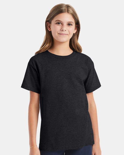 Hanes Essential-T Youth T-Shirt 5480 #colormdl_Charcoal Heather