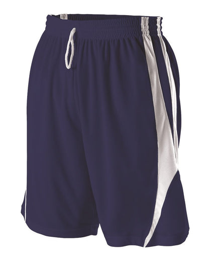 Alleson Athletic Reversible Basketball Shorts 54MMP #color_Navy/ White