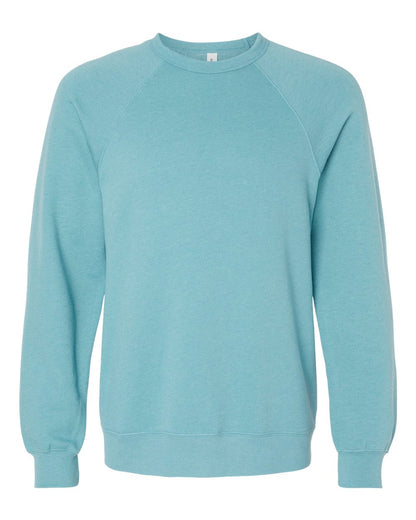 BELLA + CANVAS Sponge Fleece Raglan Crewneck Sweatshirt 3901 #color_Heather Blue Lagoon