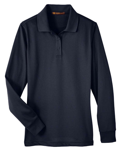 Harriton Women's Advantage Snag Protection Plus IL Long Sleeve Polo M348LW #color_Dark Navy