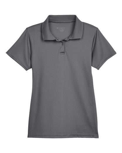Harriton Women's Polyester Jersey Polo M315W #color_Charcoal