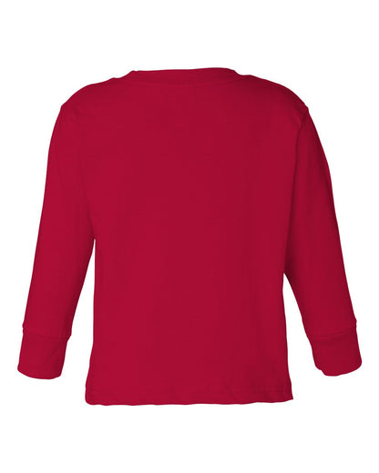 Rabbit Skins Toddler Cotton Jersey Long Sleeve Tee 3311 #color_Red