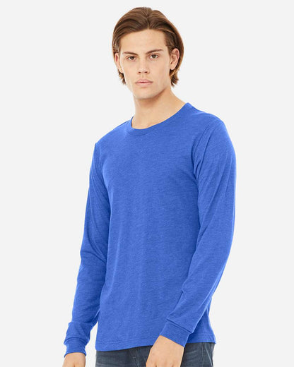 BELLA + CANVAS Unisex Triblend Long Sleeve Tee 3513 #colormdl_True Royal Triblend