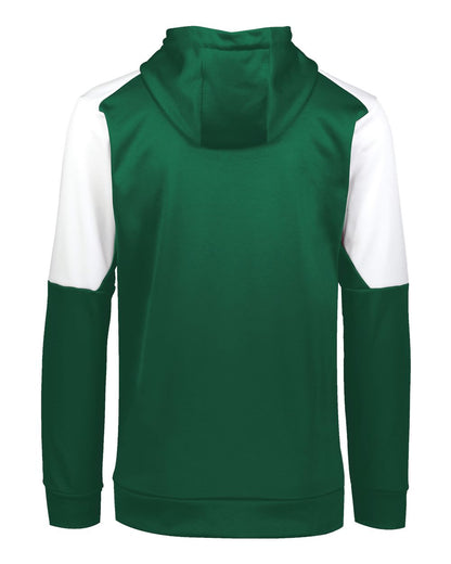 Holloway Unisex Blue Chip Hooded Sweatshirt 222540 #color_Dark Green/ White