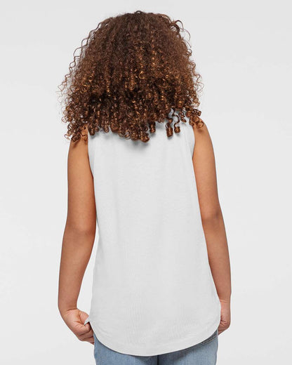 LAT Girls' Relaxed Fine Jersey Tank 2692 #colormdl_White