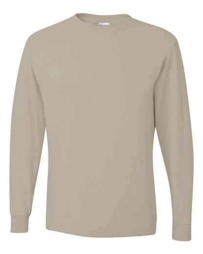 JERZEES Men's Dri-Power® Long Sleeve 50/50 T-Shirt 29LSR #color_Sandstone