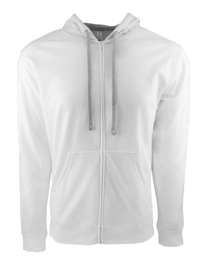 Next Level Unisex Laguna Full-Zip Hoodie Sweatshirt 9601 #color_White/ Heather Grey