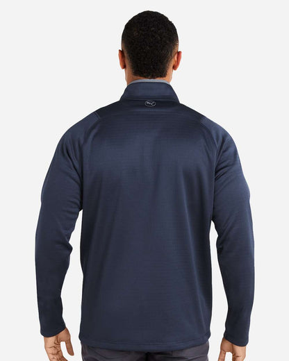 Puma Golf Men's Waffle Fleece Quarter-Zip Pullover 631105 #colormdl_Deep Navy
