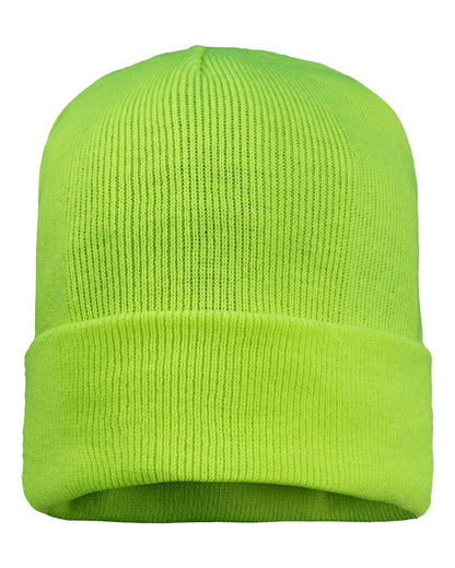 Sportsman 12" Fleece Lined Cuffed Beanie SP12FL #color_Safety Yellow