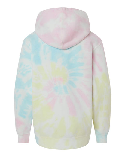 Independent Trading Co. Youth Midweight Tie-Dyed Hooded Sweatshirt PRM1500TD #color_Tie Dye Sunset Swirl