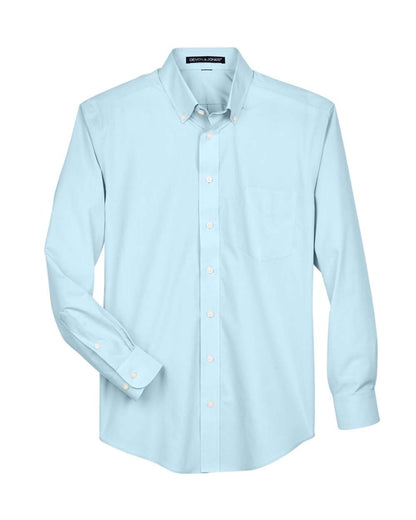 Devon & Jones Men's Crown Collection® Broadcloth Woven Dress Shirt D620 #color_Crystal Blue