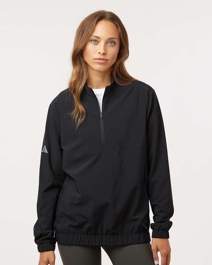 Adidas Women's Stretch Woven Half-Zip Pullover A706 #colormdl_Black