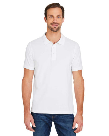 Harriton Men's Valiant Cotton Snag Protect Polo M205 #colormdl_White