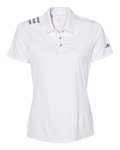 Adidas Women's 3-Stripes Shoulder Polo A325 #color_White/ Black