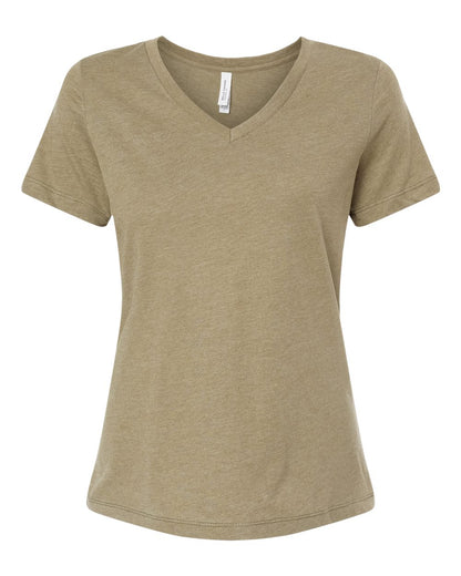 BELLA + CANVAS Women's Relaxed Heather CVC V-Neck Tee 6405CVC #color_Heather Olive