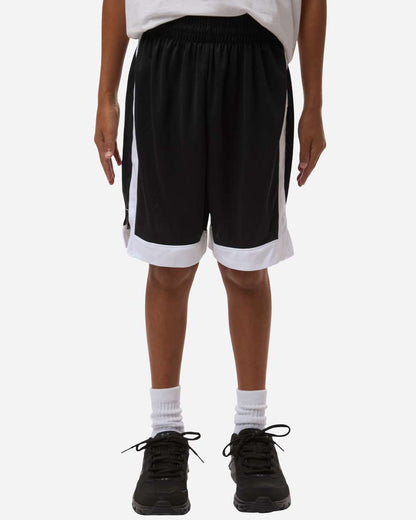 Augusta Sportswear Youth Match-Up Basketball Shorts 6890 #colormdl_Black/ White