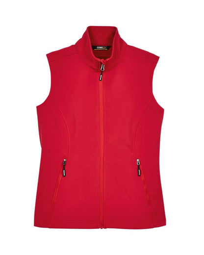 CORE365 Women's Cruise Two-Layer Fleece Bonded Soft Shell Vest CE701W #color_Classic Red