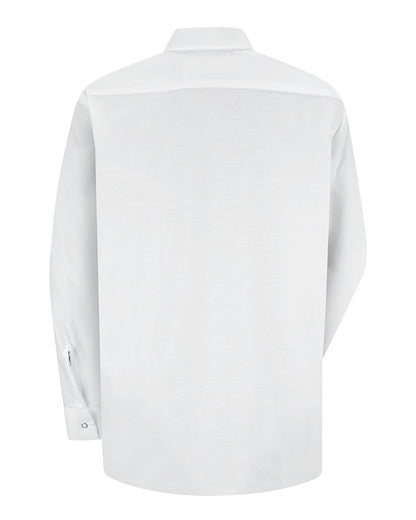Red Kap Women's Long Sleeve Specialized Pocketless Poplin Work Shirt SP15 #color_White